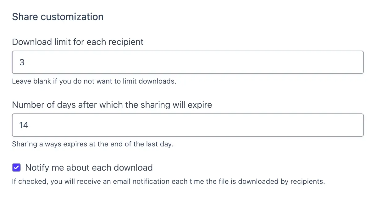 Generated files sharing
